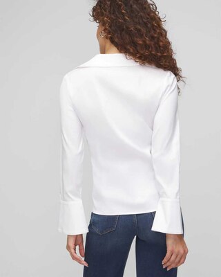 Petite Long Sleeve Twist Poplin Shirt click to view larger image.