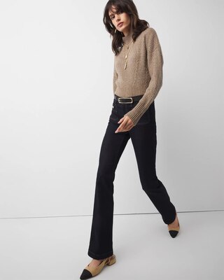 High-Rise Patch Pocket Bootcut Jeans click to view larger image.