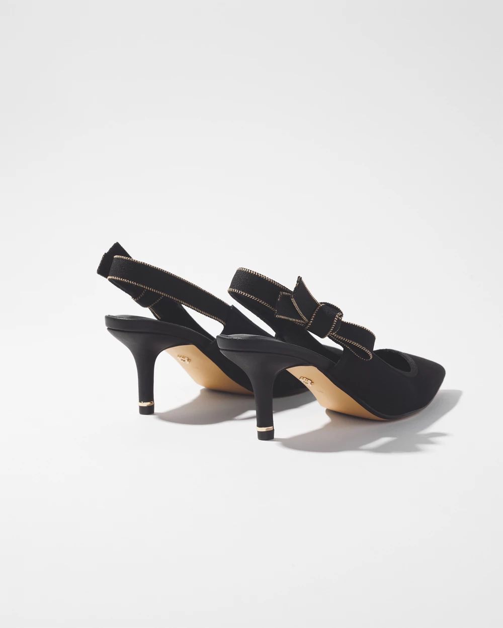 Black Bow Slingback Heels click to view larger image.