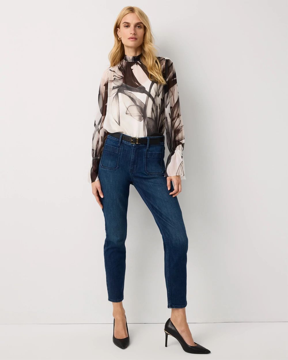 Patch Pocket High Rise Skinny Jean