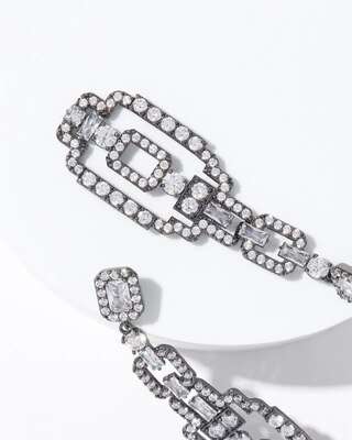 Art Deco Hematite Drop Earrings