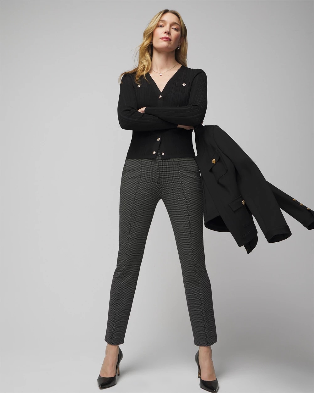 Curvy WHBM® Jolie Button Straight Pant