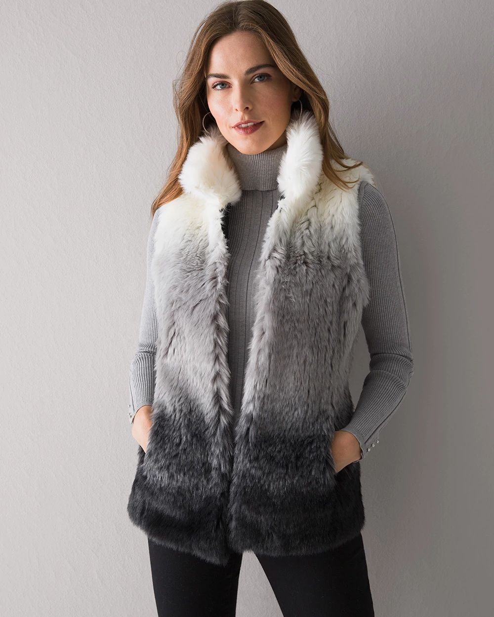 Ombre Faux Fur Vest
