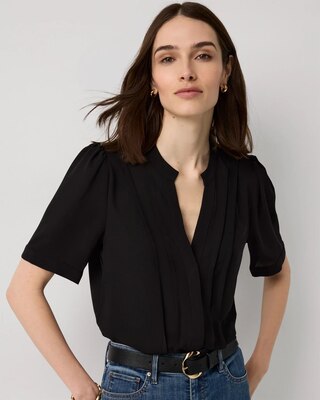 Pleated Crepe Shirt