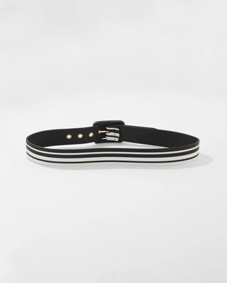 Black +White Faux Leather Belt click to view larger image.