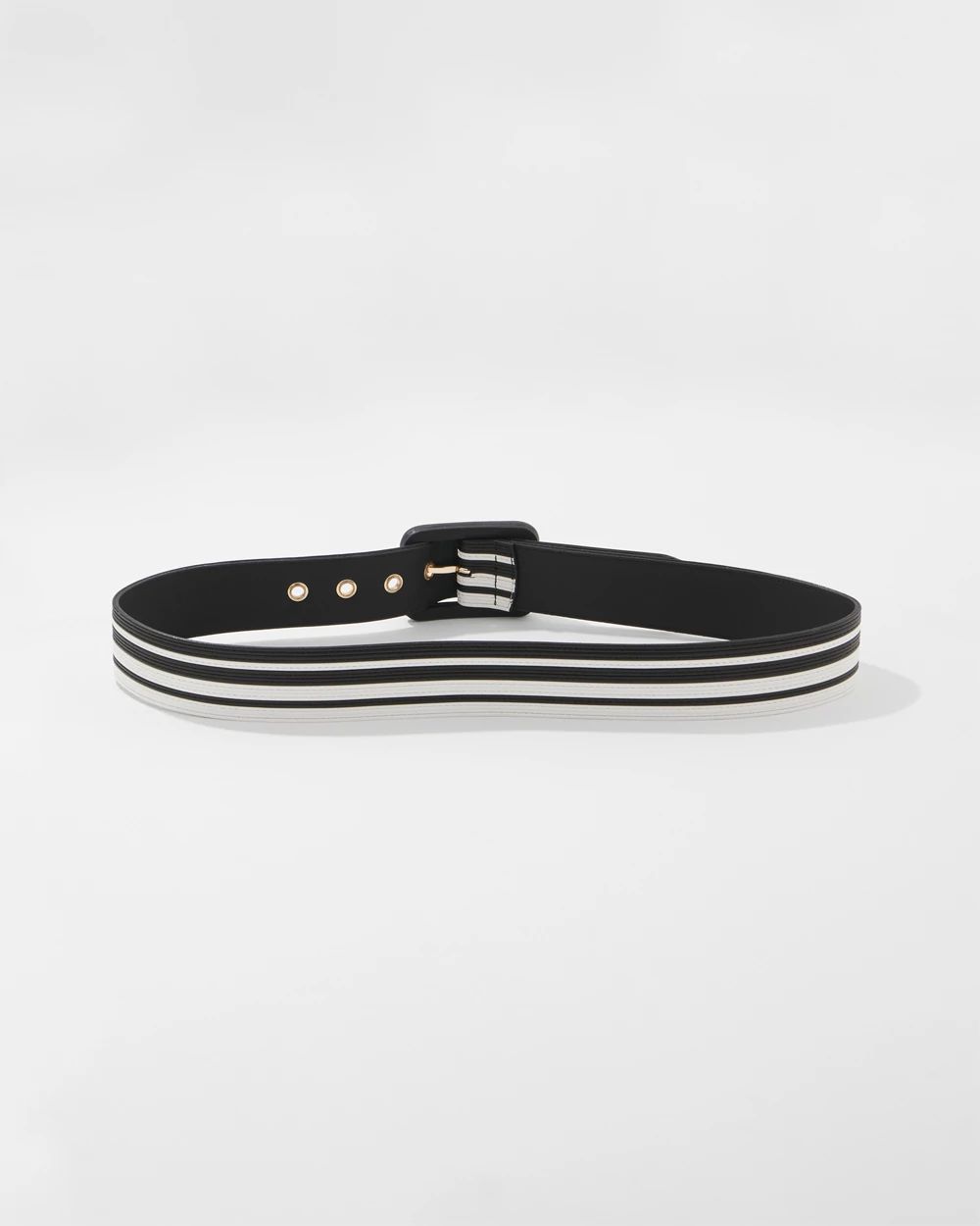 Black +White Faux Leather Belt
