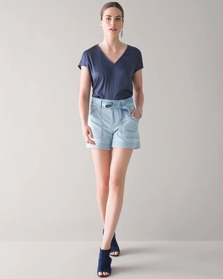High-Rise Tencel Utility Shorts