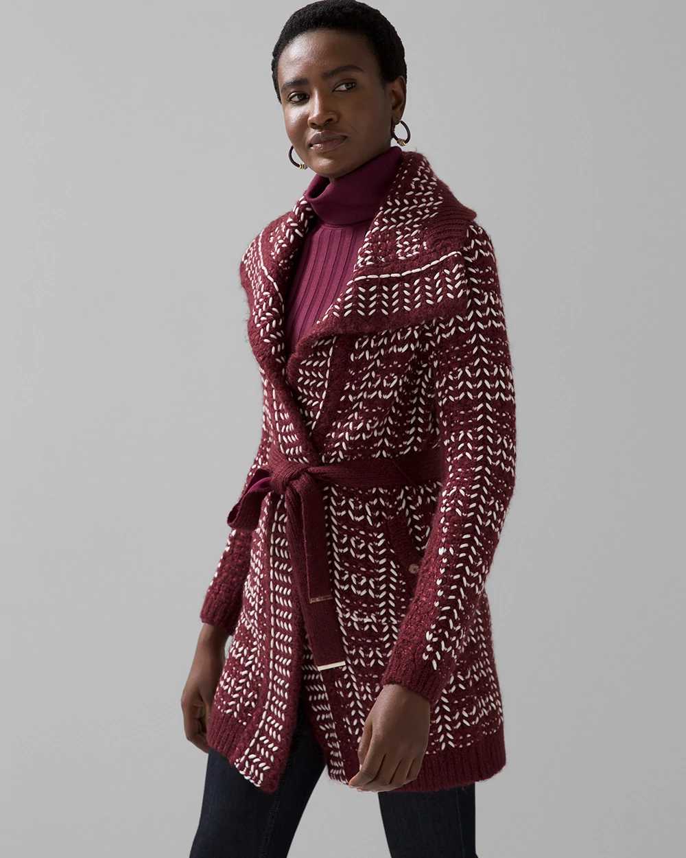 Plaid online sweater coat