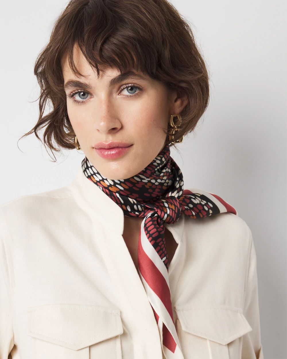 Snake Print Square Scarf