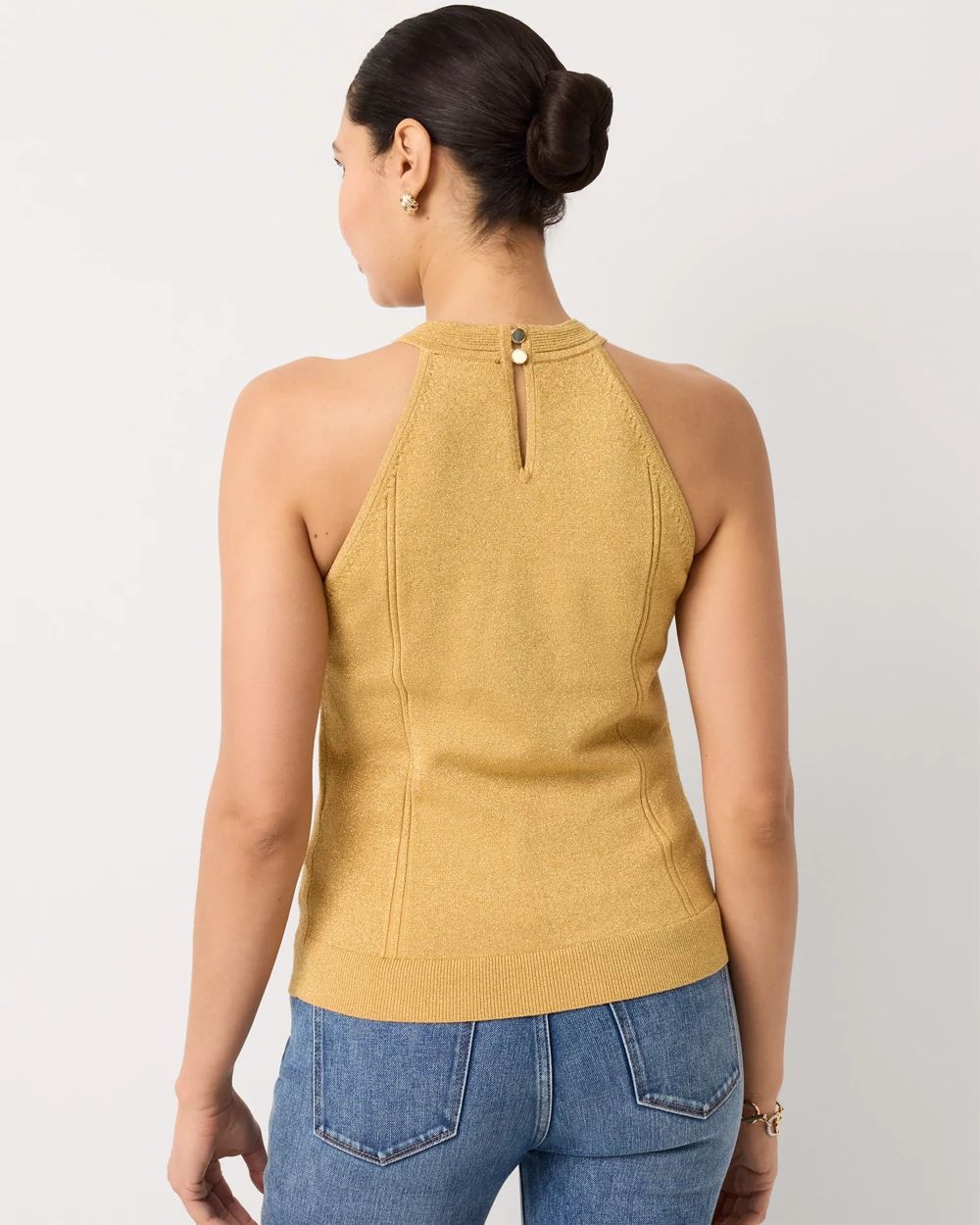 Metallic Knit Halter Top click to view larger image.