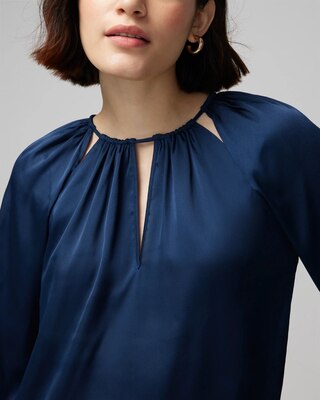 Long Sleeve Cutout Detail Blouse