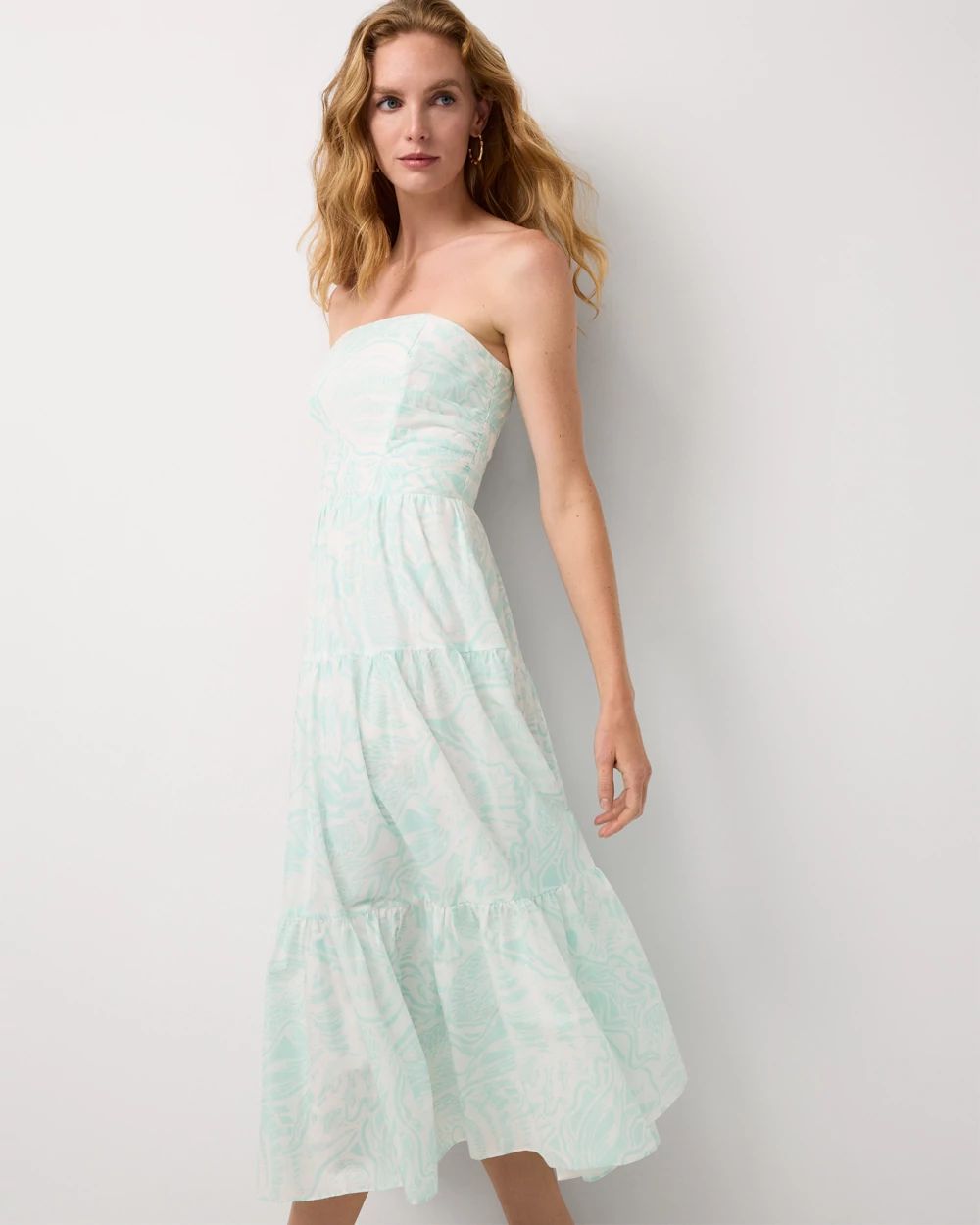 Tiered Cotton Midi Dress