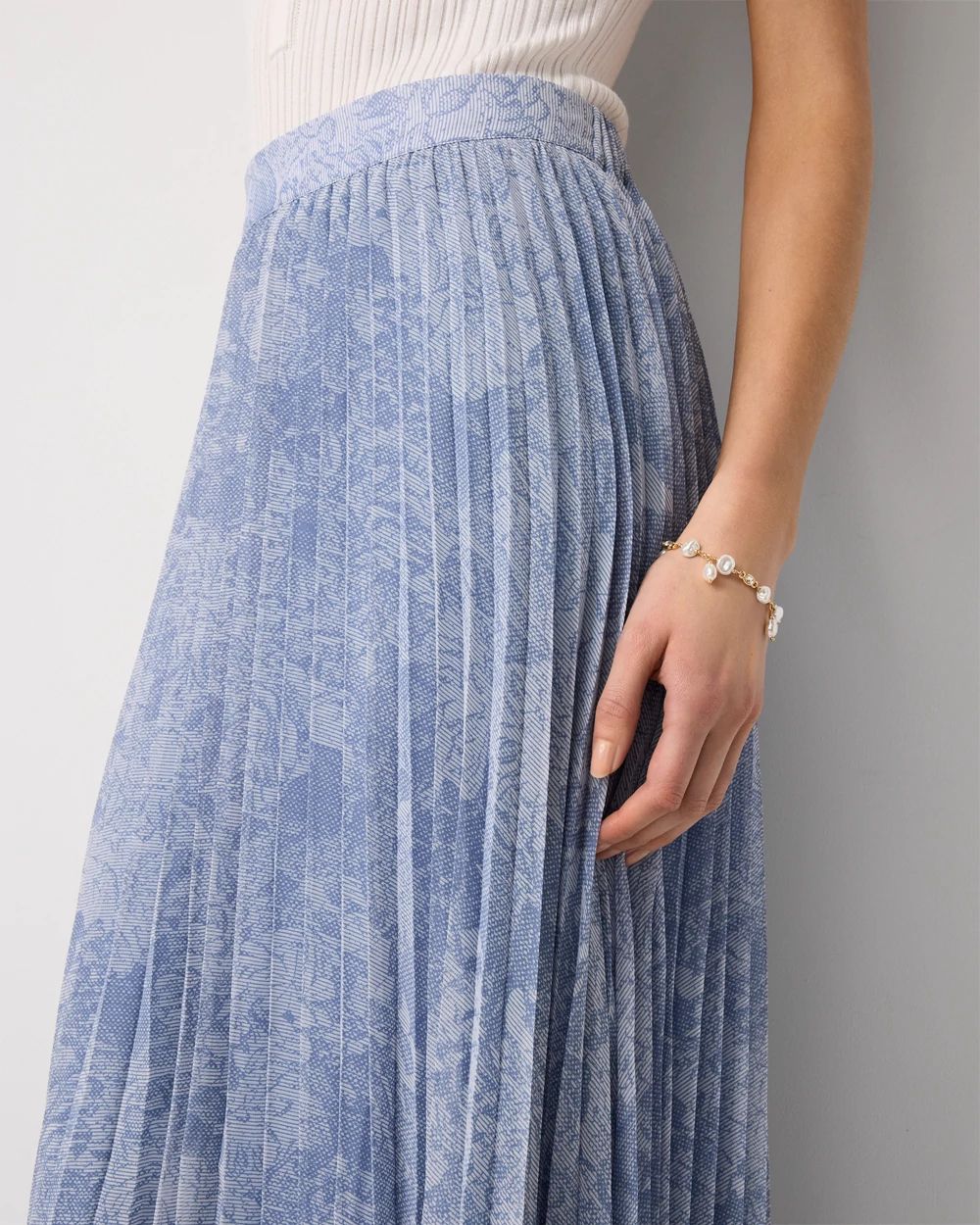 Pleated Chiffon Maxi Skirt
