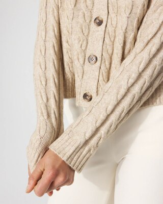 Cable-Knit Button-Front Cardigan click to view larger image.