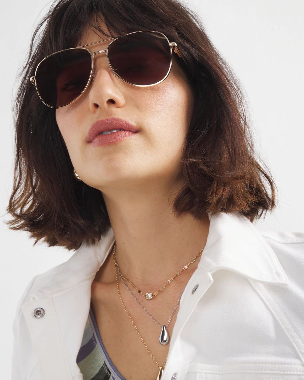 Gold Aviator Sunglasses