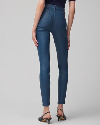 High-Rise Coated Skinny Jeans click to view larger image.