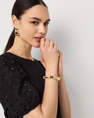 Black Cap Hinge Bracelet