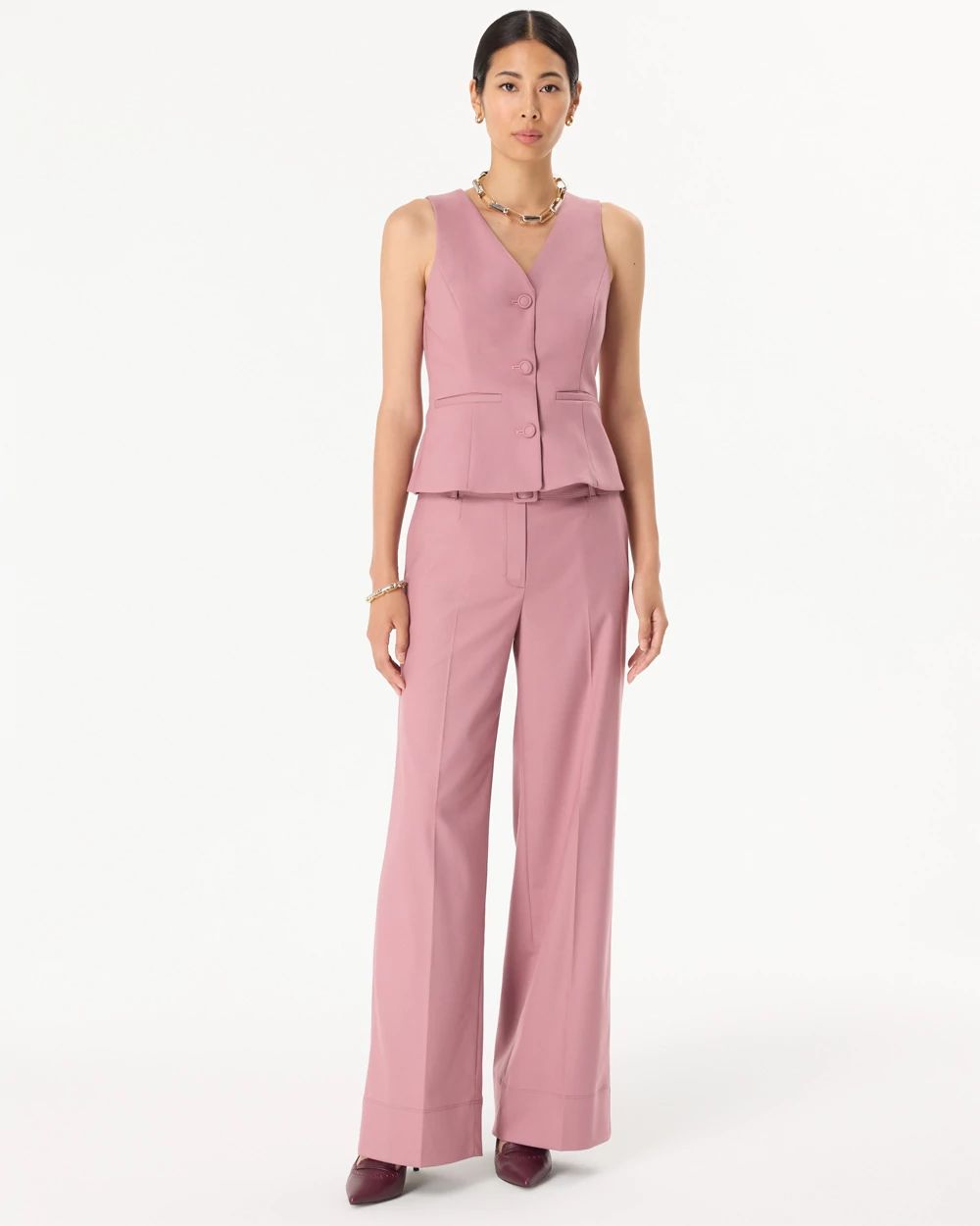 Belted High-Rise Wide Leg Pant