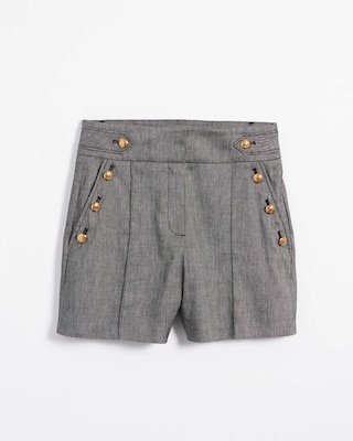 Extra High-Rise Linen Button Shorts click to view larger image.