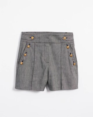 Extra High-Rise Linen Button Shorts