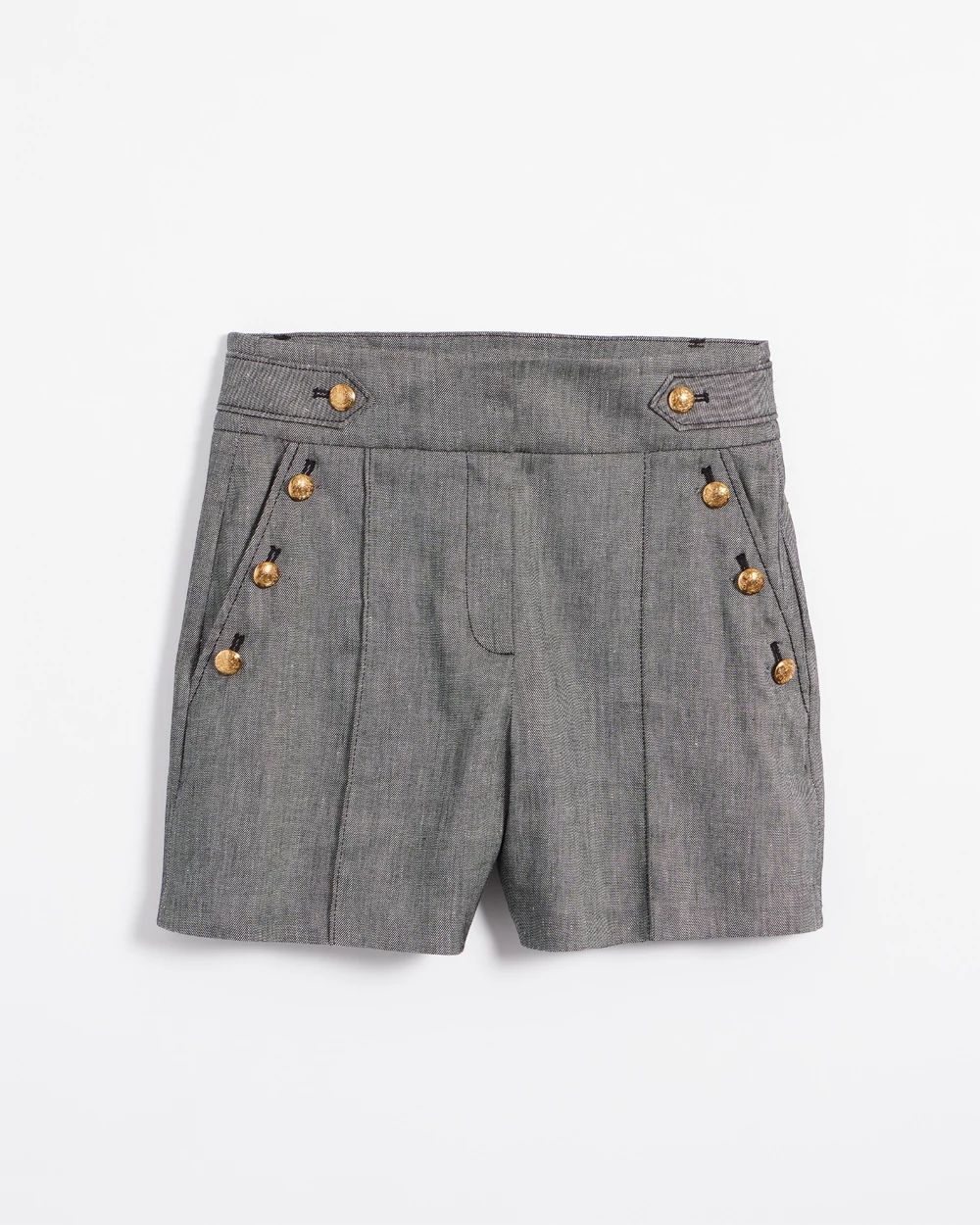 Extra High-Rise Linen Button Shorts