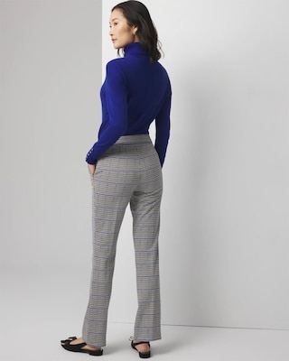 Straight Leg Houndstooth Luxe Plaid Pants click to view larger image.