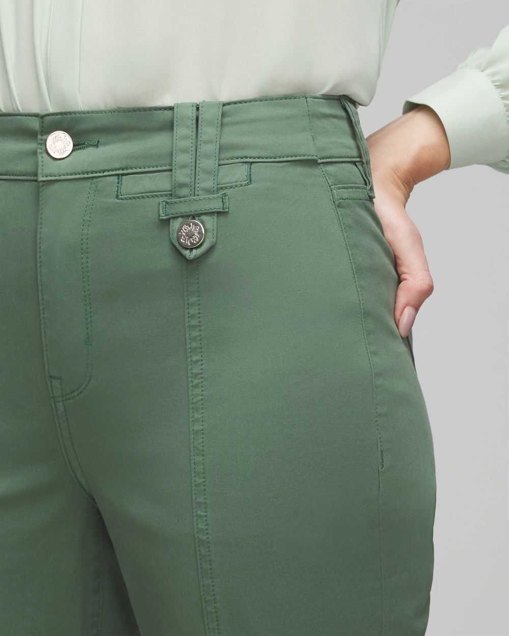 High-Rise Pret Front Seamed Bootcut Pants
