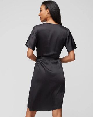 Short Sleeve Kimono Satin Wrap