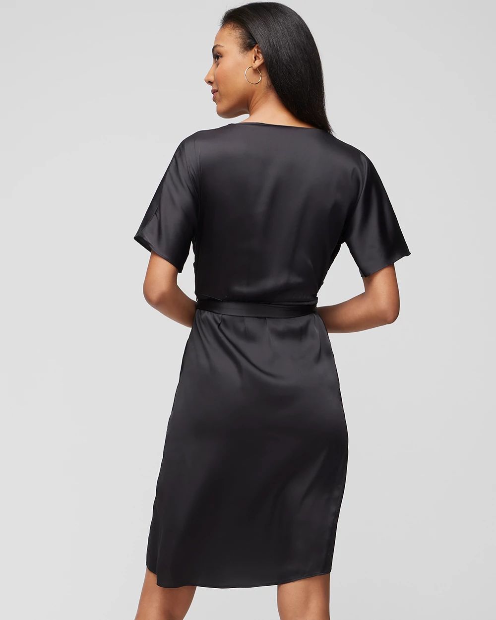Short Sleeve Kimono Satin Wrap