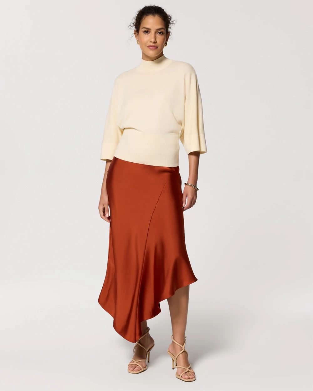Satin Midi Slip Skirt