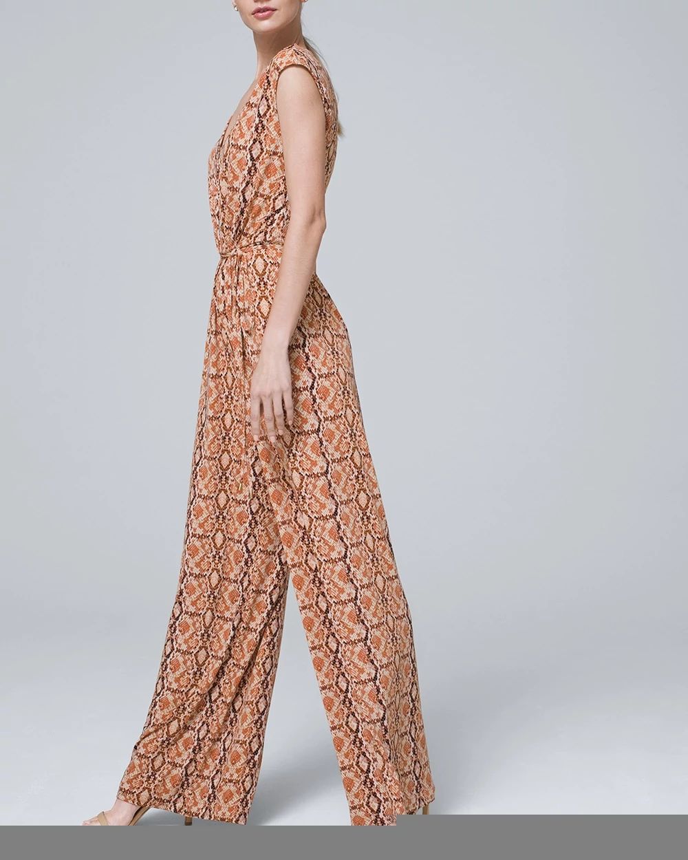 Printed Jersey Knit Jumpsuit click to view larger image.