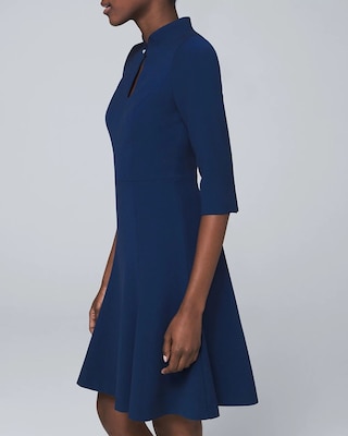 Keyhole-Neckline Fit-and-Flare Dress
