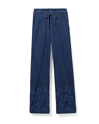 High-Rise Tassel-Belt Wide Leg Pant click to view larger image.