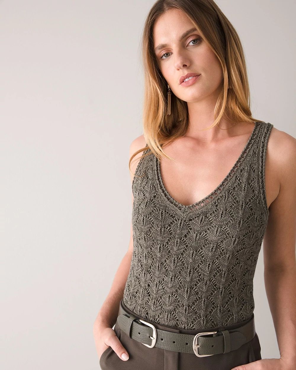 Sleeveless Stitchy Tank