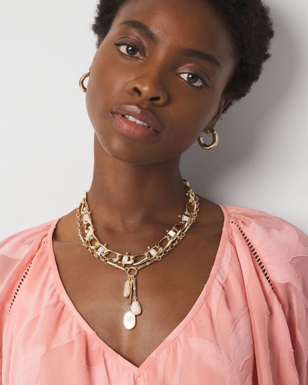 Mother of Pearl Charm Necklace