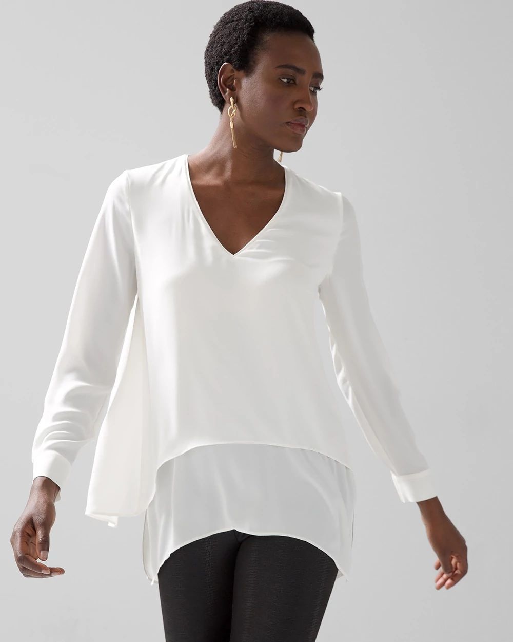 Petite Long Sleeve V-Neck Tunic