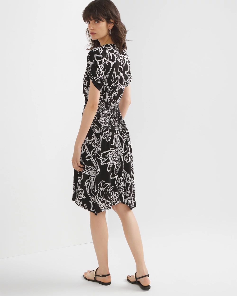 Short Sleeve Ruched Corset Matte Jersey Dress