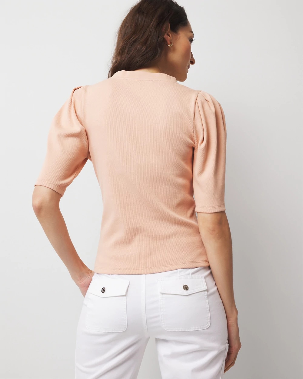 WHBM FORME™ Ribbed Stretch Henley Top