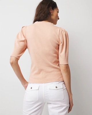 WHBM FORME™ Ribbed Stretch Henley Top click to view larger image.