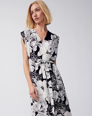 Matte Jersey Surplice Tie Sheath Dress