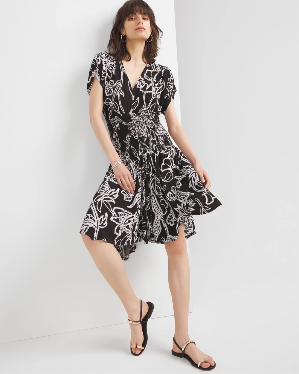Short Sleeve Ruched Corset Matte Jersey Dress