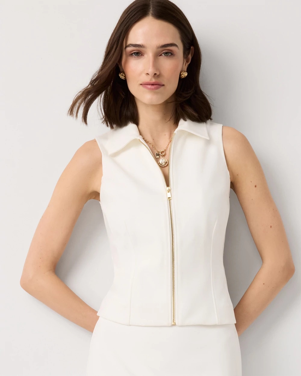 Zip-Up Collared Top - image 2