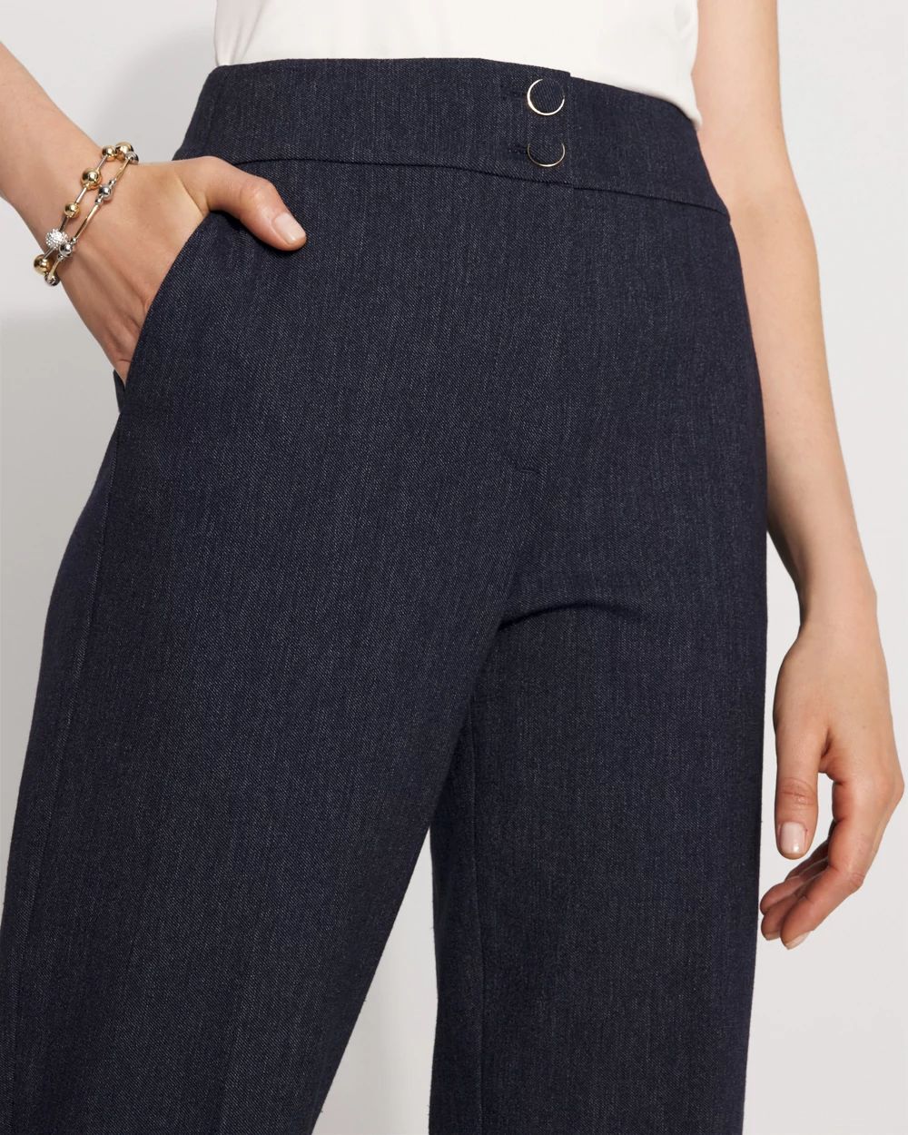 Petite Extra High Rise Riley Denim-Look Trouser
