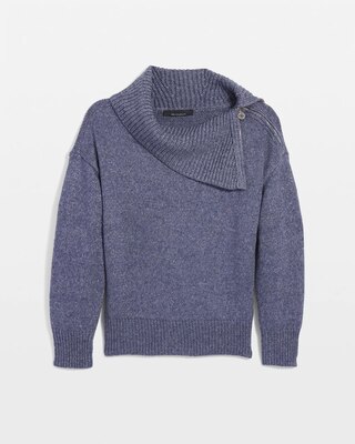 Zip Neck Dolman Sleeve Sweater click to view larger image.