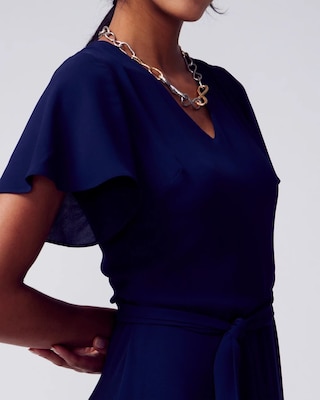 Flutter Sleeve Godet Dress