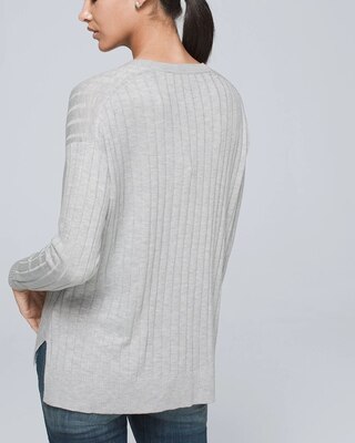 Ribbed High Low Cardigan
