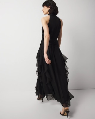 Ruffle Halter Maxi Dress click to view larger image.
