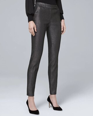 Metallic Slim Ankle Pants
