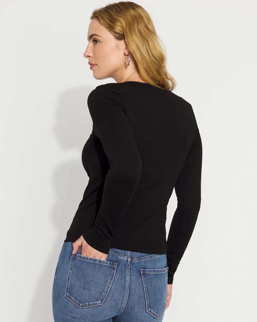 WHBM FORME™ All Ways Stretch Jacquard Scoop Neck Tee