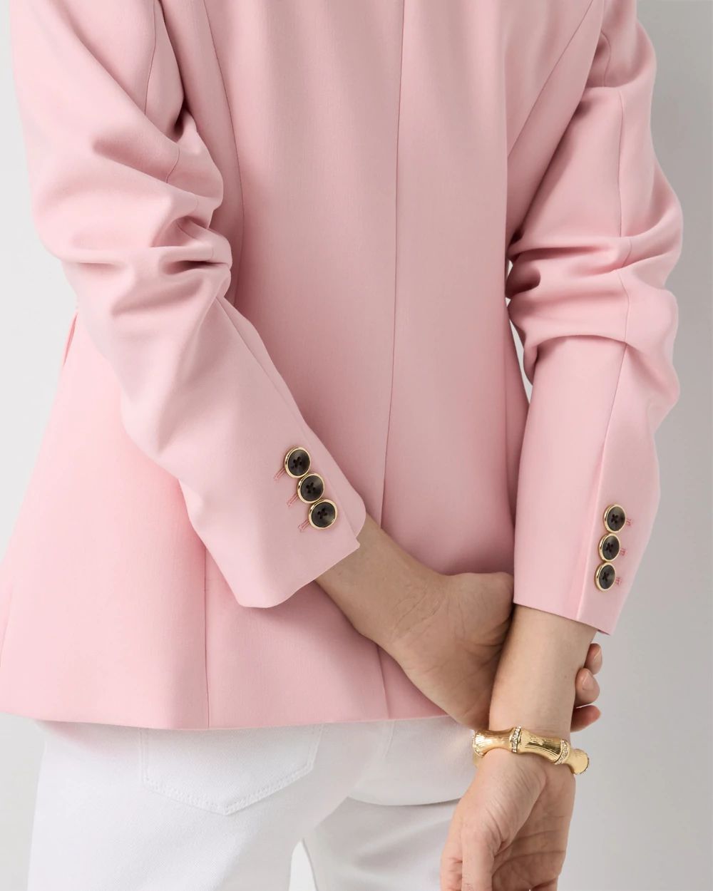 Ruched Sleeve Blazer